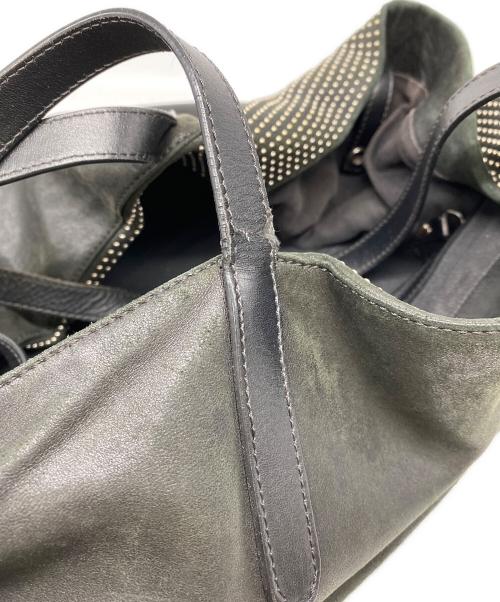 JIMMY CHOO（ジミーチュウ）JIMMY CHOO (ジミーチュウ) ピムリコ ナノスタッズ レザートートバッグ ブラックの古着・服飾アイテム