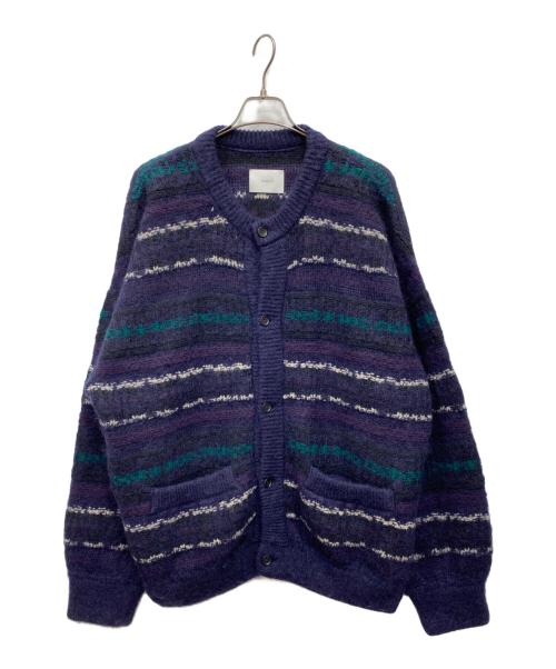stein（シュタイン）stein (シュタイン) SILK MOHAIR FAIR ISLE KNIT CARDIGAN ネイビー サイズ:Mの古着・服飾アイテム