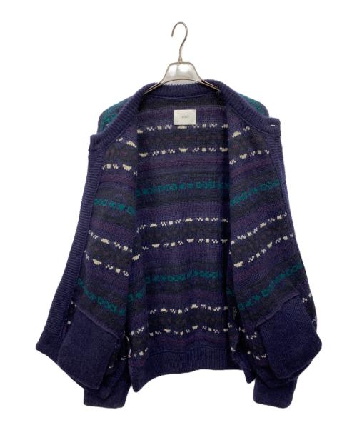 stein（シュタイン）stein (シュタイン) SILK MOHAIR FAIR ISLE KNIT CARDIGAN ネイビー サイズ:Mの古着・服飾アイテム