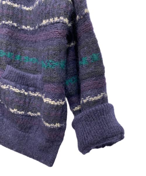 stein（シュタイン）stein (シュタイン) SILK MOHAIR FAIR ISLE KNIT CARDIGAN ネイビー サイズ:Mの古着・服飾アイテム
