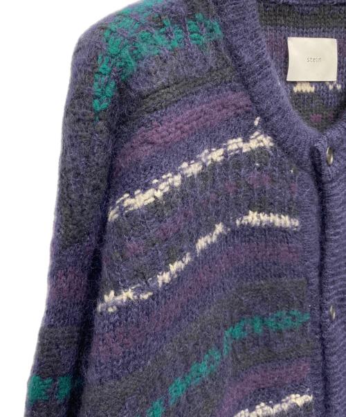 stein（シュタイン）stein (シュタイン) SILK MOHAIR FAIR ISLE KNIT CARDIGAN ネイビー サイズ:Mの古着・服飾アイテム