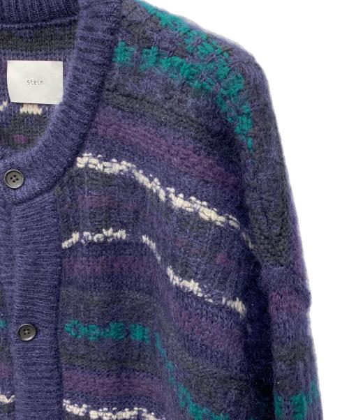 stein（シュタイン）stein (シュタイン) SILK MOHAIR FAIR ISLE KNIT CARDIGAN ネイビー サイズ:Mの古着・服飾アイテム
