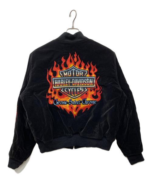 HARLEY-DAVIDSON（ハーレーダビッドソン）HARLEY-DAVIDSON (ハーレーダビッドソン) 別注ベロアスカジャン ブラック サイズ:Mの古着・服飾アイテム