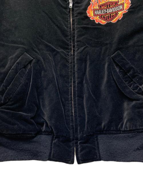 HARLEY-DAVIDSON（ハーレーダビッドソン）HARLEY-DAVIDSON (ハーレーダビッドソン) 別注ベロアスカジャン ブラック サイズ:Mの古着・服飾アイテム