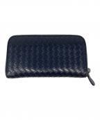 BOTTEGA VENETAボッテガベネタ）の古着「イントレチャート長財布」｜ネイビー