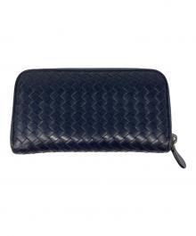 BOTTEGA VENETA（ボッテガベネタ）の古着「イントレチャート長財布」｜ネイビー