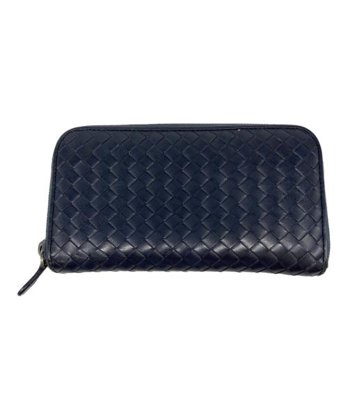BOTTEGA VENETA（ボッテガベネタ）BOTTEGA VENETA (ボッテガベネタ) イントレチャート長財布 ネイビーの古着・服飾アイテム