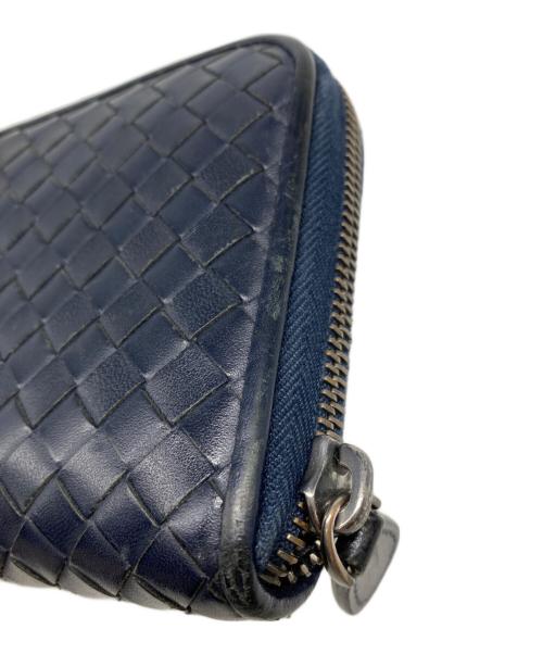 BOTTEGA VENETA（ボッテガベネタ）BOTTEGA VENETA (ボッテガベネタ) イントレチャート長財布 ネイビーの古着・服飾アイテム