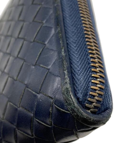 BOTTEGA VENETA（ボッテガベネタ）BOTTEGA VENETA (ボッテガベネタ) イントレチャート長財布 ネイビーの古着・服飾アイテム