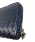 中古・古着 BOTTEGA VENETA (ボッテガベネタ) イントレチャート長財布 ネイビー：14000円