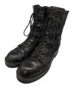 JULIUSユリウス）の古着「Chaos Double zip combat Boots カオスダブルジップコンバットブーツ」｜ブラック