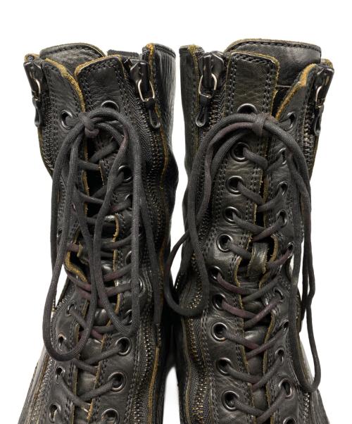 JULIUS（ユリウス）JULIUS (ユリウス) Chaos Double zip combat Boots カオスダブルジップコンバットブーツ ブラック サイズ:7の古着・服飾アイテム
