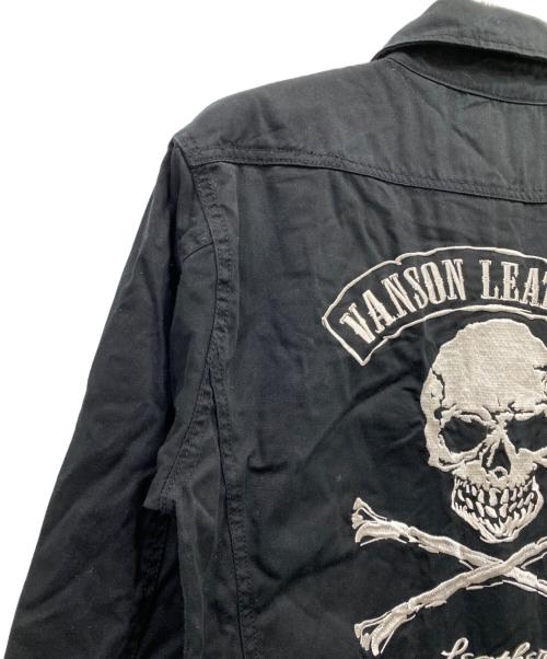 VANSON（バンソン）VANSON (バンソン) スカル刺繍 オールインワン つなぎ ブラック サイズ:Lの古着・服飾アイテム