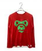 BAPE BY A BATHING APEベイプバイアベイシングエイプ）の古着「リバーシブルカットソー」｜レッド×ホワイト