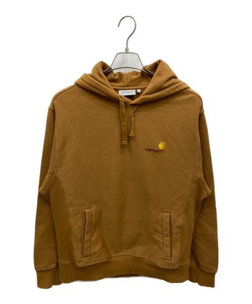 Carhartt WIP（カーハート ワーク イン プログレス）Carhartt WIP (カーハート ワーク イン プログレス) HOODED AMERICAN SCRIPT SWEATSHIRT アメリカンスクリプト パーカー ブラウン サイズ:Sの古着・服飾アイテム