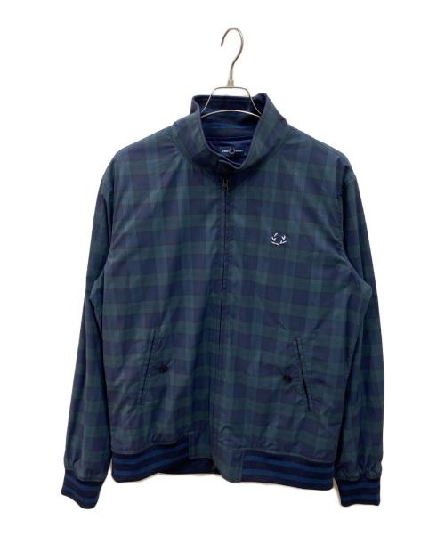 FRED PERRY（フレッドペリー）FRED PERRY (フレッドペリー) HARRINGTON JACKET グリーン×ネイビー サイズ:XLの古着・服飾アイテム
