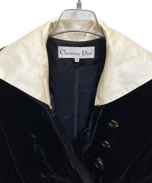 Christian Dior（クリスチャン ディオール）Christian Dior (クリスチャン ディオール) ベロアワンピース ブラック サイズ:9の古着・服飾アイテム