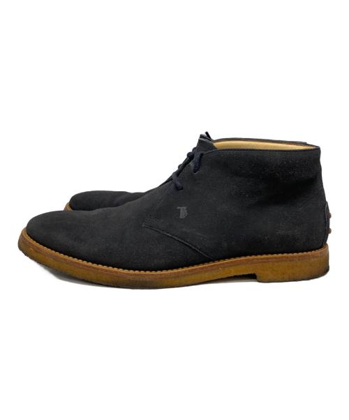TOD'S（トッズ）TOD'S (トッズ) チャッカーブーツ ネイビー×ブラウン サイズ:6 1/2の古着・服飾アイテム