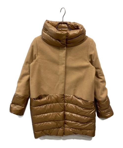 HERNO（ヘルノ）HERNO (ヘルノ) ウール切替ダウンコート キャメル×ブラウン サイズ:46の古着・服飾アイテム