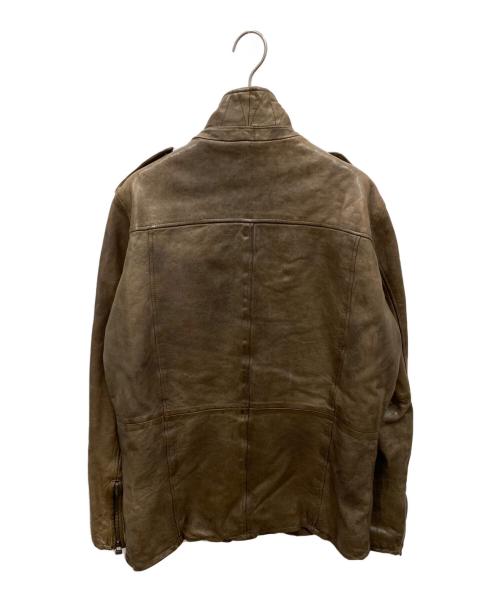 TAKA:Q（タカキュー）TAKA:Q (タカキュー) ラムレザージャケット ブラウン サイズ:XLの古着・服飾アイテム
