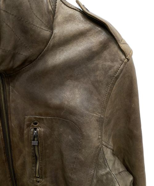 TAKA:Q（タカキュー）TAKA:Q (タカキュー) ラムレザージャケット ブラウン サイズ:XLの古着・服飾アイテム