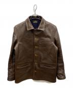 COLIMBOコリンボ）の古着「STOCKMANS' LEATHER COAT -30's ストックマンズレザーコート ジャケット」｜ブラウン