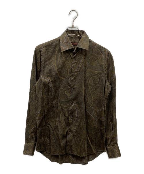 ETRO（エトロ）ETRO (エトロ) 総柄シャツ ブラウン サイズ:Mの古着・服飾アイテム