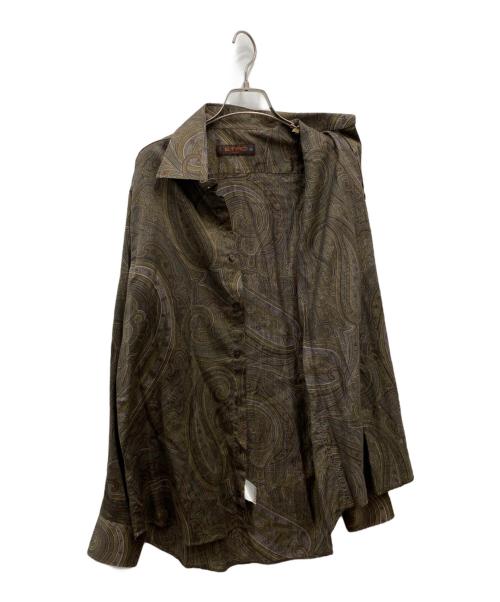 ETRO（エトロ）ETRO (エトロ) 総柄シャツ ブラウン サイズ:Mの古着・服飾アイテム