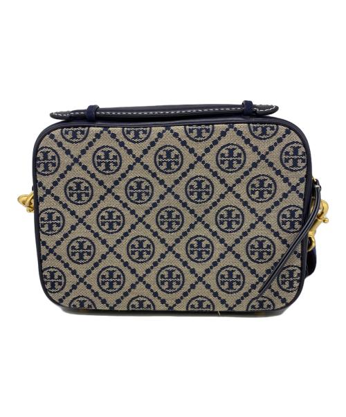 TORY BURCH（トリーバーチ）TORY BURCH (トリーバーチ) Tモノグラム ジャガード ショルダーバッグ ベージュ×ネイビーの古着・服飾アイテム