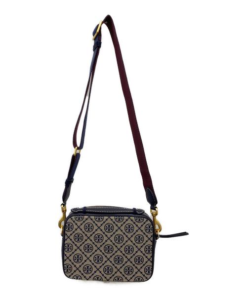 TORY BURCH（トリーバーチ）TORY BURCH (トリーバーチ) Tモノグラム ジャガード ショルダーバッグ ベージュ×ネイビーの古着・服飾アイテム