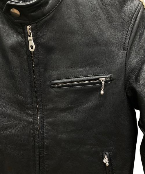 glitter（グリッター）glitter (グリッター) シングルライダース レザージャケット ブラック サイズ:36の古着・服飾アイテム