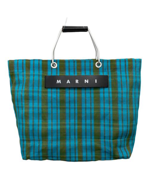 MARNI（マルニ）MARNI (マルニ) フラワーカフェトートバッグ ブルー×グリーンの古着・服飾アイテム