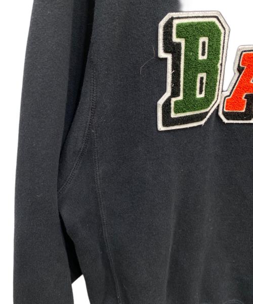 A BATHING APE（アベイシングエイプ）A BATHING APE (アベイシングエイプ) ワッペンロゴスウェット ブラック サイズ:Mの古着・服飾アイテム
