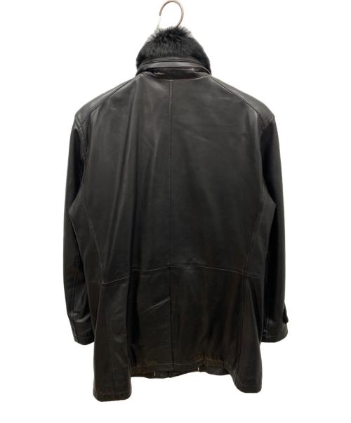 BURBERRY（バーバリー）BURBERRY (バーバリー) ラビットファーラムレザーコート ブラック サイズ:Lの古着・服飾アイテム