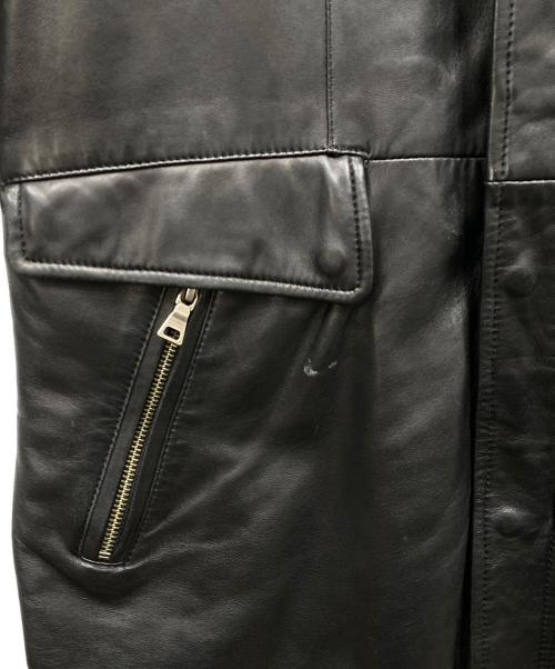 BURBERRY（バーバリー）BURBERRY (バーバリー) ラビットファーラムレザーコート ブラック サイズ:Lの古着・服飾アイテム