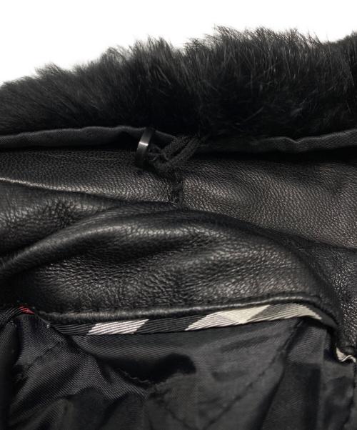 BURBERRY（バーバリー）BURBERRY (バーバリー) ラビットファーラムレザーコート ブラック サイズ:Lの古着・服飾アイテム