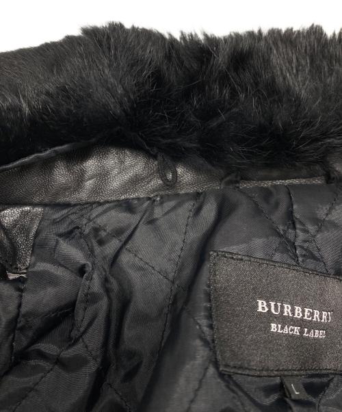 BURBERRY（バーバリー）BURBERRY (バーバリー) ラビットファーラムレザーコート ブラック サイズ:Lの古着・服飾アイテム
