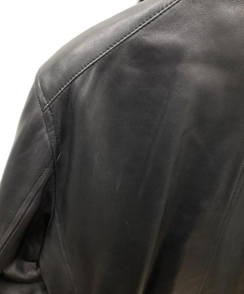BURBERRY（バーバリー）BURBERRY (バーバリー) ラビットファーラムレザーコート ブラック サイズ:Lの古着・服飾アイテム