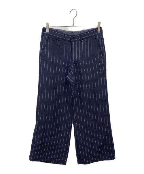 RALPH LAUREN（ラルフローレン）RALPH LAUREN (ラルフローレン) ウールリネン混ストライプパンツ ブラック サイズ:6の古着・服飾アイテム