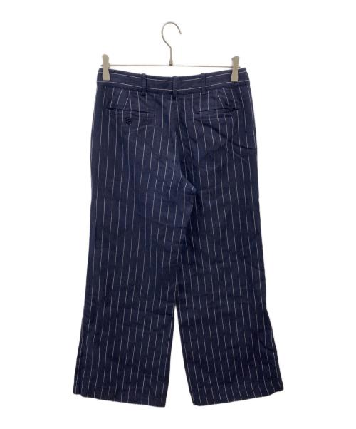 RALPH LAUREN（ラルフローレン）RALPH LAUREN (ラルフローレン) ウールリネン混ストライプパンツ ブラック サイズ:6の古着・服飾アイテム