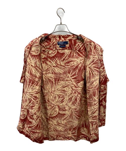 POLO RALPH LAUREN（ポロ・ラルフローレン）POLO RALPH LAUREN (ポロ・ラルフローレン) 90sオープンカラーシルクリネンシャツ オレンジ サイズ:Mの古着・服飾アイテム