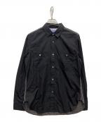 COMME des GARCONS JUNYA WATANABE MANコム デ ギャルソン ジュンヤ ワタナベ マン）の古着「コットン/ウール切替シャツ」｜ブラック