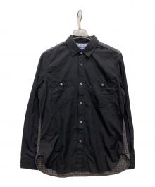 COMME des GARCONS JUNYA WATANABE MAN（コム デ ギャルソン ジュンヤ ワタナベ マン）の古着「コットン/ウール切替シャツ」｜ブラック