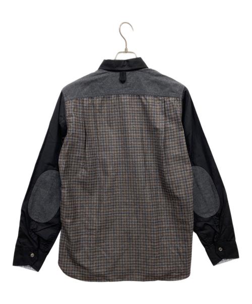 COMME des GARCONS JUNYA WATANABE MAN（コム デ ギャルソン ジュンヤ ワタナベ マン）COMME des GARCONS JUNYA WATANABE MAN (コム デ ギャルソン ジュンヤ ワタナベ マン) コットン/ウール切替シャツ ブラック サイズ:Sの古着・服飾アイテム
