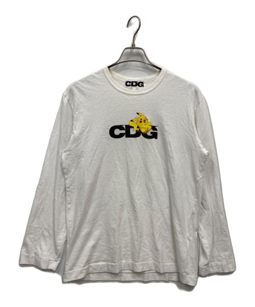 CDG（シーディージー）CDG (シーディージー) pokemon (ポケモン) ピカチュウロングスリーブカットソー ホワイト サイズ:Lの古着・服飾アイテム