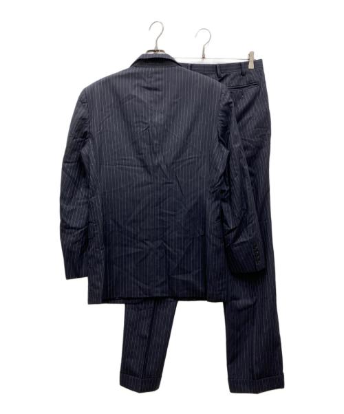 BURBERRY BLACK LABEL（バーバリーブラックレーベル）BURBERRY BLACK LABEL (バーバリーブラックレーベル) ストライプ セットアップスーツ ネイビー サイズ:Lの古着・服飾アイテム
