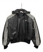 adidasアディダス）の古着「FAUX LEATHER JACKET」｜ブラック