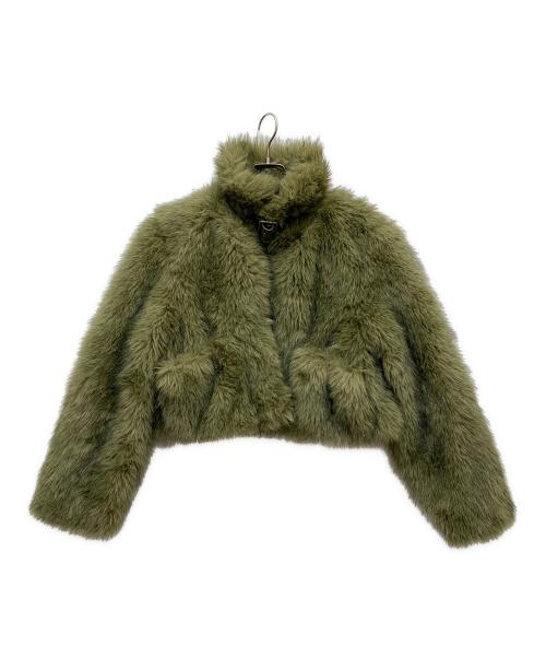 LAGUA GEM（ラグアジェム）LAGUA GEM (ラグアジェム) POCKET POINT FAUX FUR JACKET グリーン サイズ:sの古着・服飾アイテム