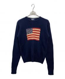 POLO RALPH LAUREN（ポロ・ラルフローレン）の古着「星条旗ニット」｜ネイビー