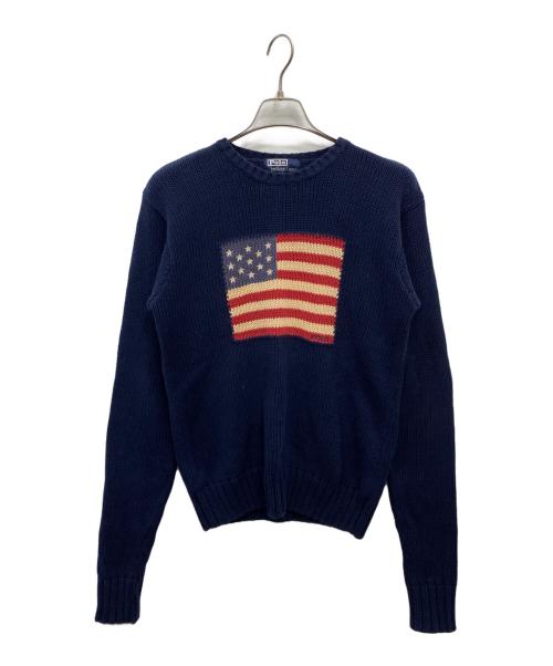 POLO RALPH LAUREN（ポロ・ラルフローレン）POLO RALPH LAUREN (ポロ・ラルフローレン) 星条旗ニット ネイビー サイズ:170の古着・服飾アイテム